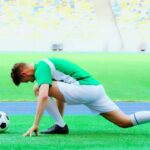 サッカー選手ストレッチ